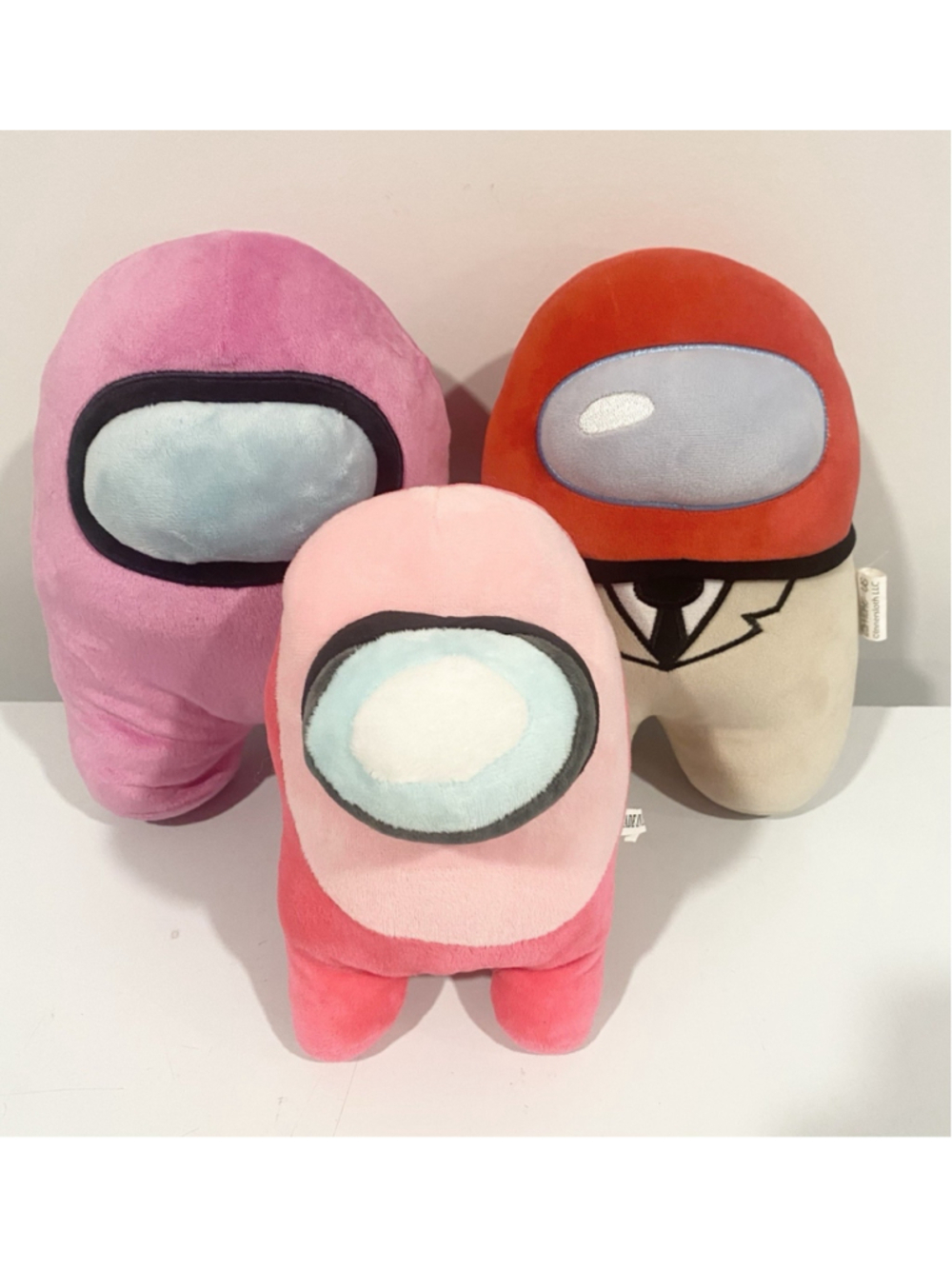 Among Us Plush Lot of 3 Pink Red Crewmates Business Suit Innersloth